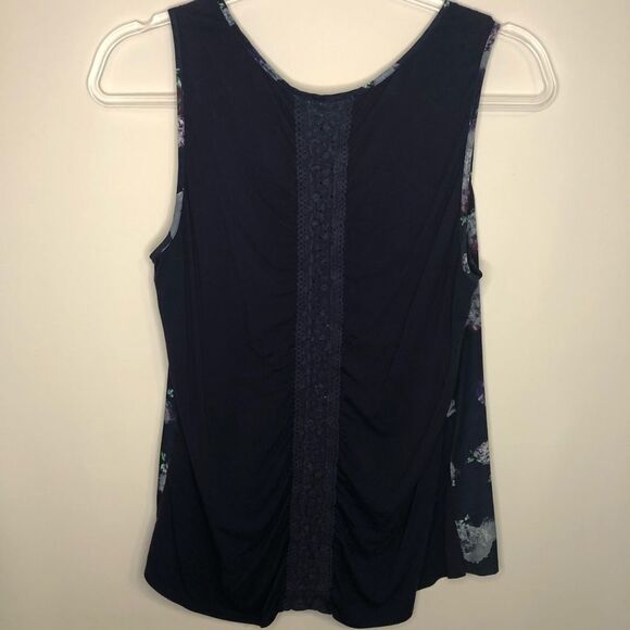 41 Hawthorn Blue Floral Key Hole Tank Top - Picture 5 of 5
